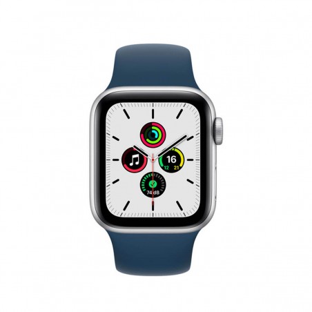 Apple Watch SE 2021 GPS 40mm Aluminio Plata y correa deportiva Azul Abismo