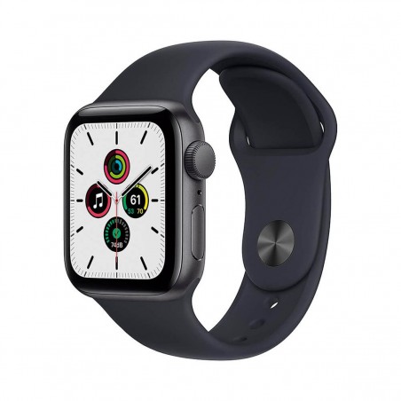 Apple Watch SE 2021 GPS 40mm Aluminio Gris y correa deportiva Negro Medianoche MKQ13EU