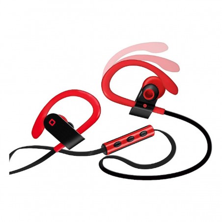 Auriculares Estéreo Bluetooth SBS Runaway Light, con controles de respuesta, Rojo
