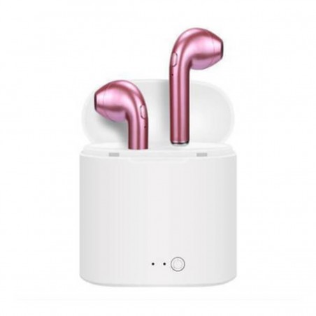 Auriculares Bluetooth i7 Rosas con estuche de carga