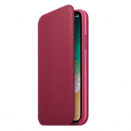 Funda Leather Folio morada para iPhone X
