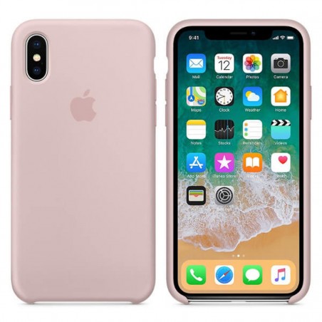 Funda de silicona rosa para iPhone X