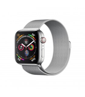 Apple Watch Series 4 GPS+Cellular 44 mm Plata con correa de Acero Inoxidable y pulsera Milanese Loop MTX12TY/A