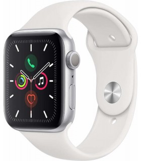 Apple Watch Series 5 GPS Color Aluminio Plata, Caja 40mm y correa deportiva blanca