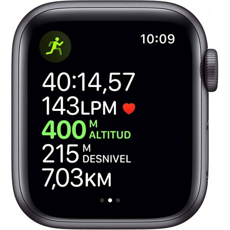 Apple Watch Series 5 GPS, Caja 44mm Aluminio Gris Espacial y correa deportiva negra