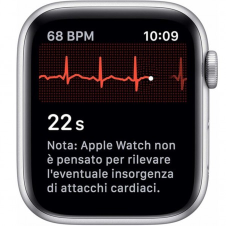 Apple Watch Series 5 GPS + Celular, Caja 44mm Aluminio Plata y correa deportiva blanca MWWC2TY/A