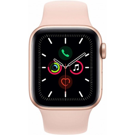 Apple Watch Series 5 GPS + Celular, Caja 44mm Aluminio Oro y correa deportiva Rosa Arena MWWD2TY/A