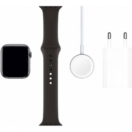 Apple Watch Series 5 GPS + Celular, Caja 44mm Aluminio Gris espacial y correa deportiva negra MWWE2TY/A