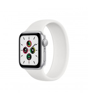Apple Watch SE (GPS), 40mm Aluminio Plata y correa deportiva Blanca
