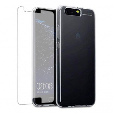 Cristal templado + Funda silicona Huawei P10