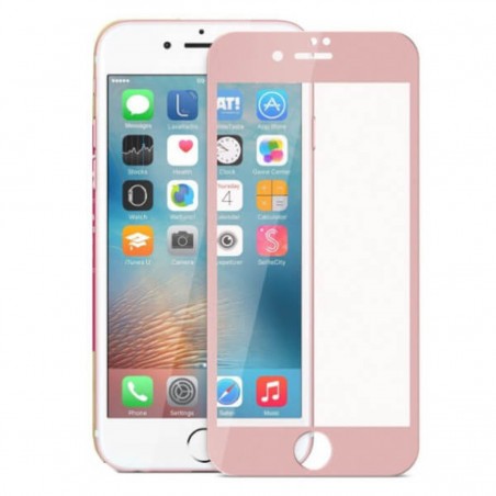 Protector de cristal templado rosa para iPhone 6/6S Plus