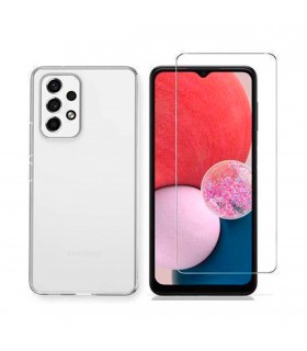 Protector cristal templado + funda silicona Samsung Galaxy A13 4G