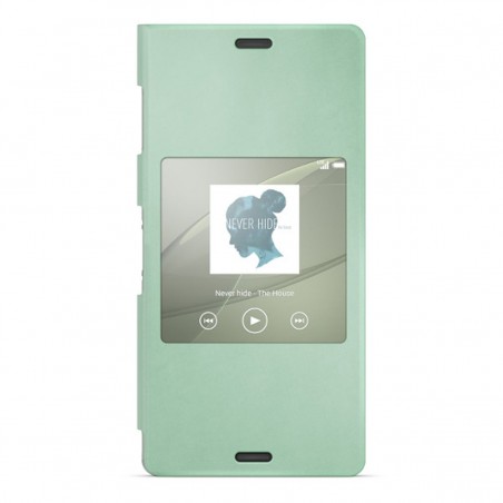 Funda verde con ventana para Sony Xperia Z3