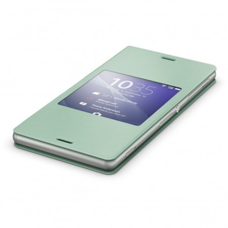 Funda verde con ventana para Sony Xperia Z3