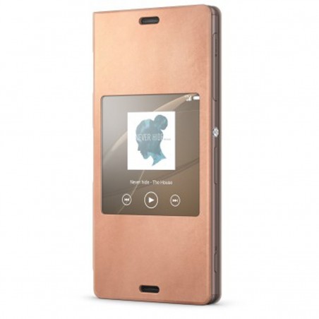 Sony SCR24 Copper - Funda de tipo libro con ventana para Xperia Z3