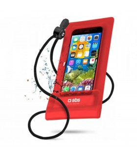 Funda impermeable roja para móvil de hasta 5,5"