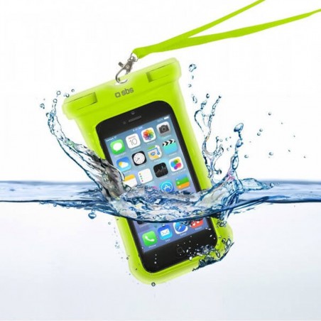Funda impermeable verde para móvil de hasta 5,5"