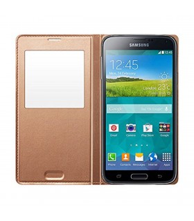 Funda S View para Samsung Galaxy S5 Oro EP-VG900BFEGWW