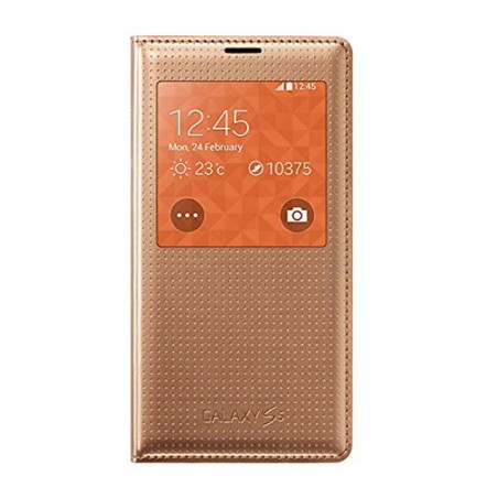Funda S View para Samsung Galaxy S5 Oro EP-VG900BFEGWW