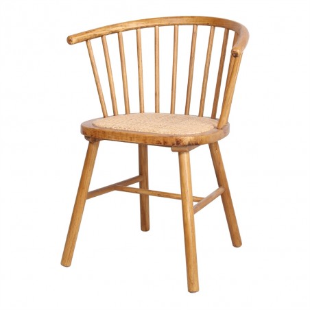 SILLA DE MADERA Y RATTÁN SHERRY