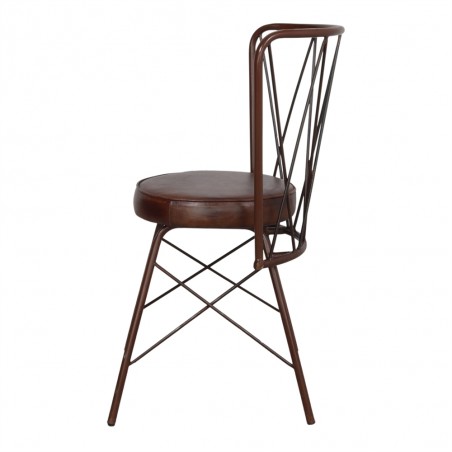 SILLA DE METAL Y PIEL BOTICA