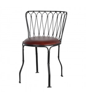 SILLA DE METAL Y PIEL VILETTE