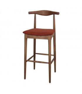 TABURETE ALTO DE MADERA TAPIZADO HANSEN