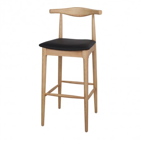 TABURETE ALTO DE MADERA TAPIZADO HANSEN