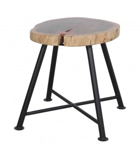 TABURETE BAJO DE MADERA Y METAL SHADE