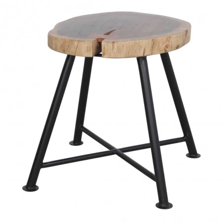 TABURETE BAJO DE MADERA Y METAL SHADE