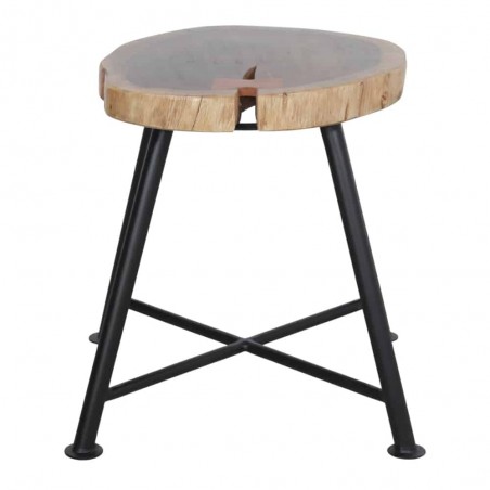 TABURETE BAJO DE MADERA Y METAL SHADE