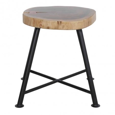 TABURETE BAJO DE MADERA Y METAL SHADE