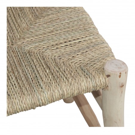 TABURETE BAJO DE MADERA Y FIBRA KANDICE