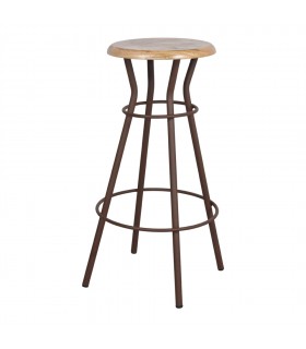 TABURETE ALTO METAL Y MADERA MORTADELO