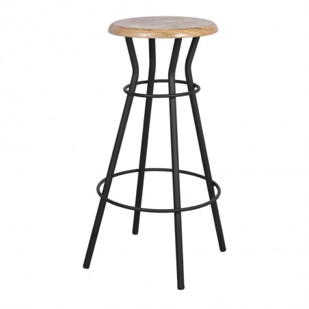 TABURETE ALTO METAL Y MADERA MORTADELO