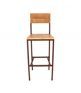TABURETE ALTO DE METAL Y MADERA MADEIRA