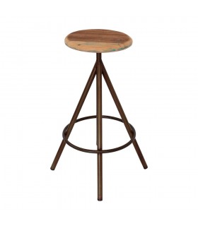 TABURETE ALTO DE METAL Y MADERA SQUARE