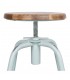 TABURETE BAJO DE METAL Y MADERA EASY