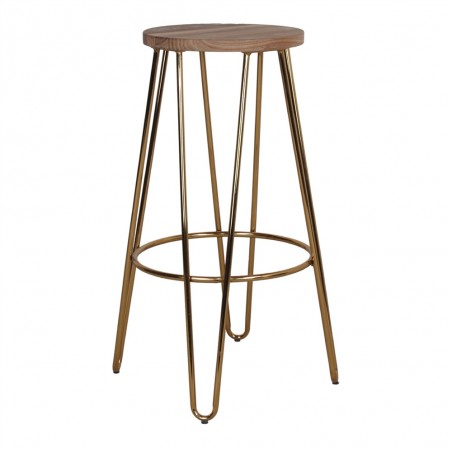 TABURETE ALTO DE METAL Y MADERA BERETTA