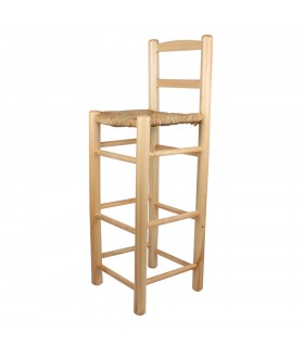 TABURETE ALTO DE MADERA Y ENEA NEFERTITI