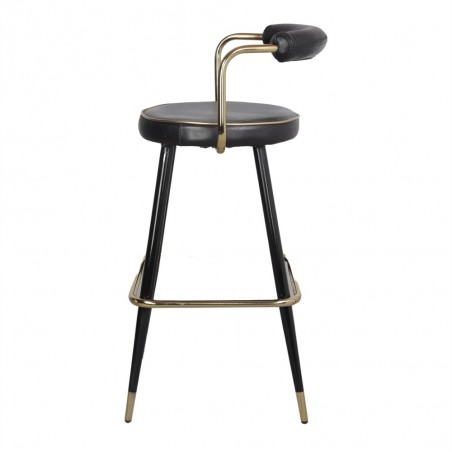 TABURETE ALTO DE METAL Y PIEL GATIMBER