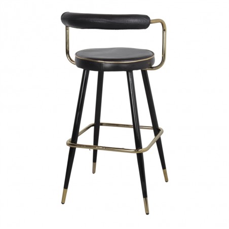 TABURETE ALTO DE METAL Y PIEL GATIMBER