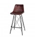 TABURETE ALTO DE METAL Y PIEL WARREN