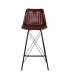 TABURETE ALTO DE METAL Y PIEL WARREN
