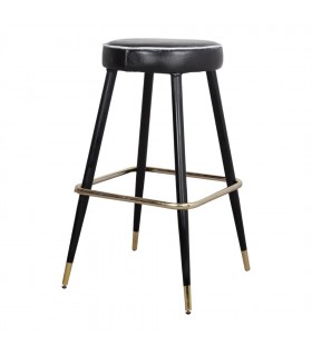 TABURETE ALTO DE METAL Y PIEL COMETA