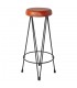 TABURETE ALTO METAL Y PIEL PIGALLE