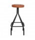 TABURETE ALTO METAL Y PIEL GAUCHO