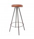 TABURETE ALTO METAL Y PIEL BOB