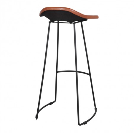 TABURETE ALTO METAL Y PIEL SUSSEX