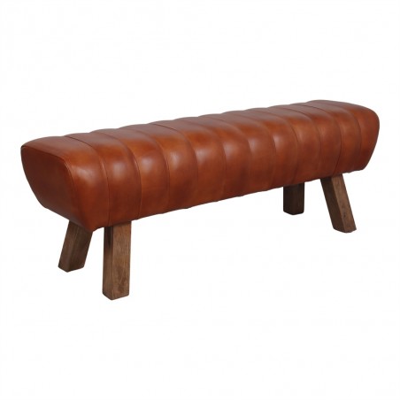 BANCO DE MADERA Y PIEL BRETAIN